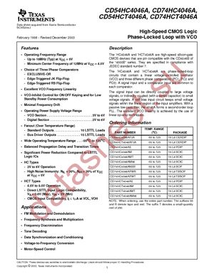 CD74HC4046AEE4 datasheet  